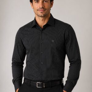 POGGIO CAMISA SOCIAL TRICOLINE LISTRAS MILANO
