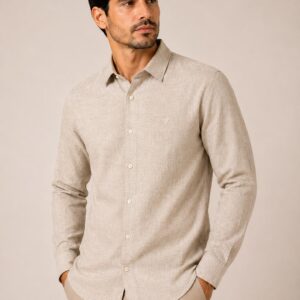 CAMISA SOCIAL ML ALGODAO COM LINHO FLAME FIRENZE POGGIO